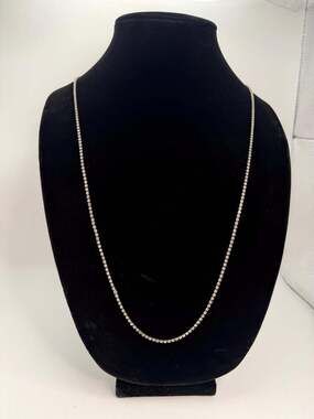 Miriam Haskell Signed 24" Rhinestone Single-strand Tennis Rivière Necklace